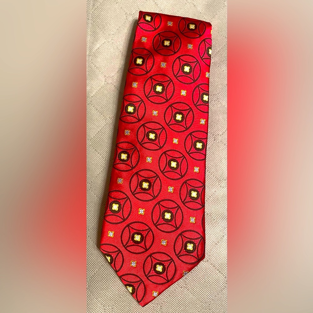 Robert Talbott Best of Class Red W/Black Geometric Pattern